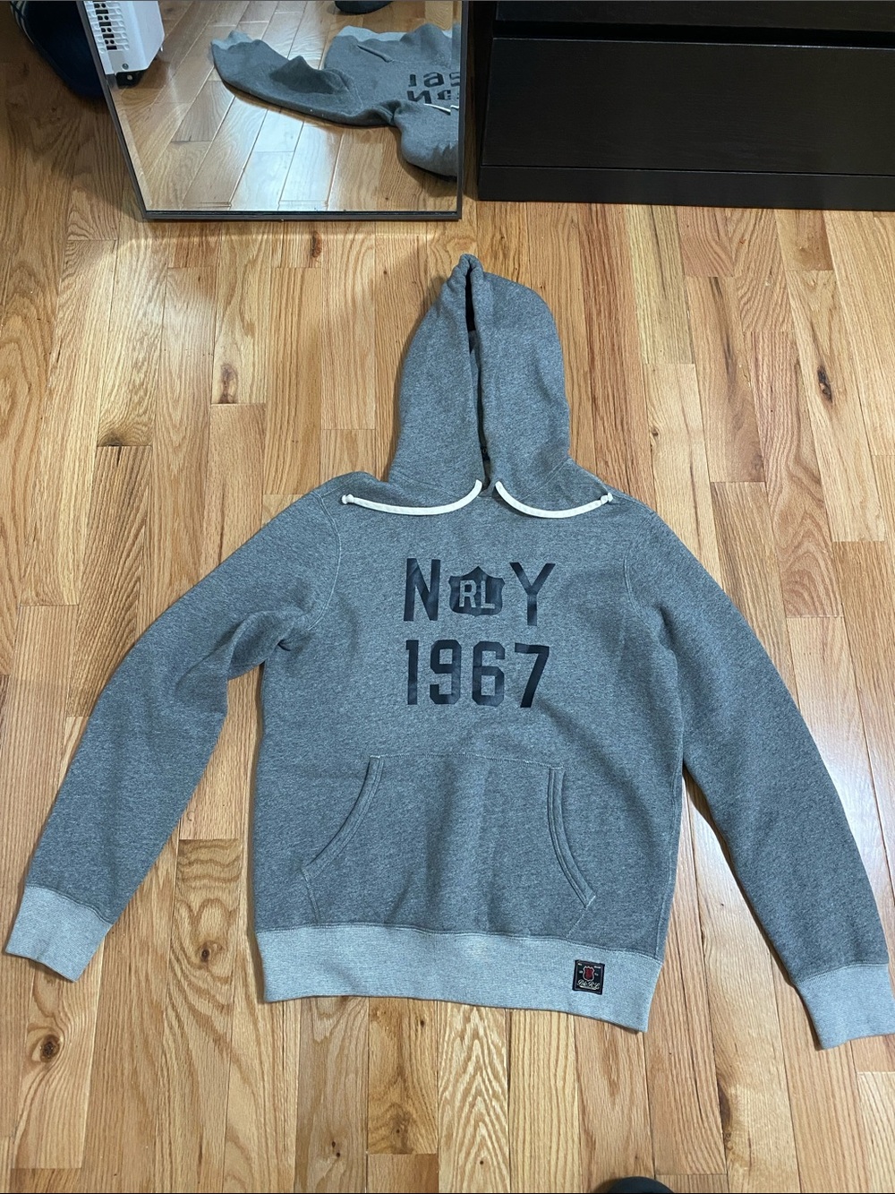 Ralph Lauren Gray Hooded Sweatshirt with '1967' Chest Graphic